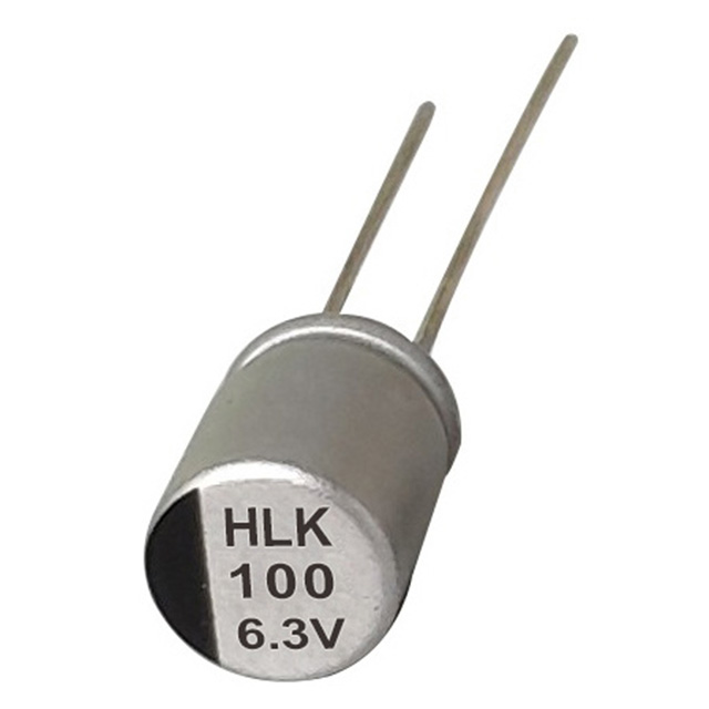 HLK 120 ° C-os magas hőmérsékletű, alacsony ESR sugárirányú polimer alumínium elektrolitkondenzátor